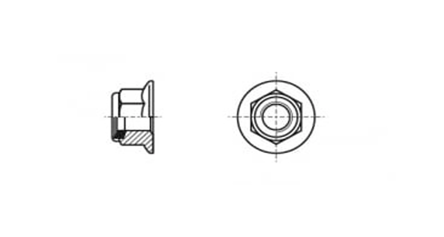 Гайка DIN 6926 M8 8 цинк платковий срібний креслення