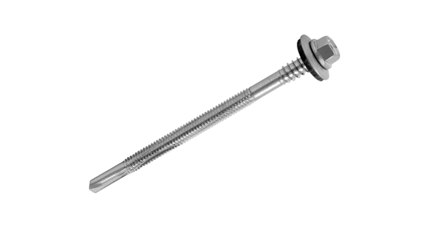 DIN 7504 K 560HV zinc self-tapping screw with hex head and EPDM washer for sandwich panels, t-max=10 mm
