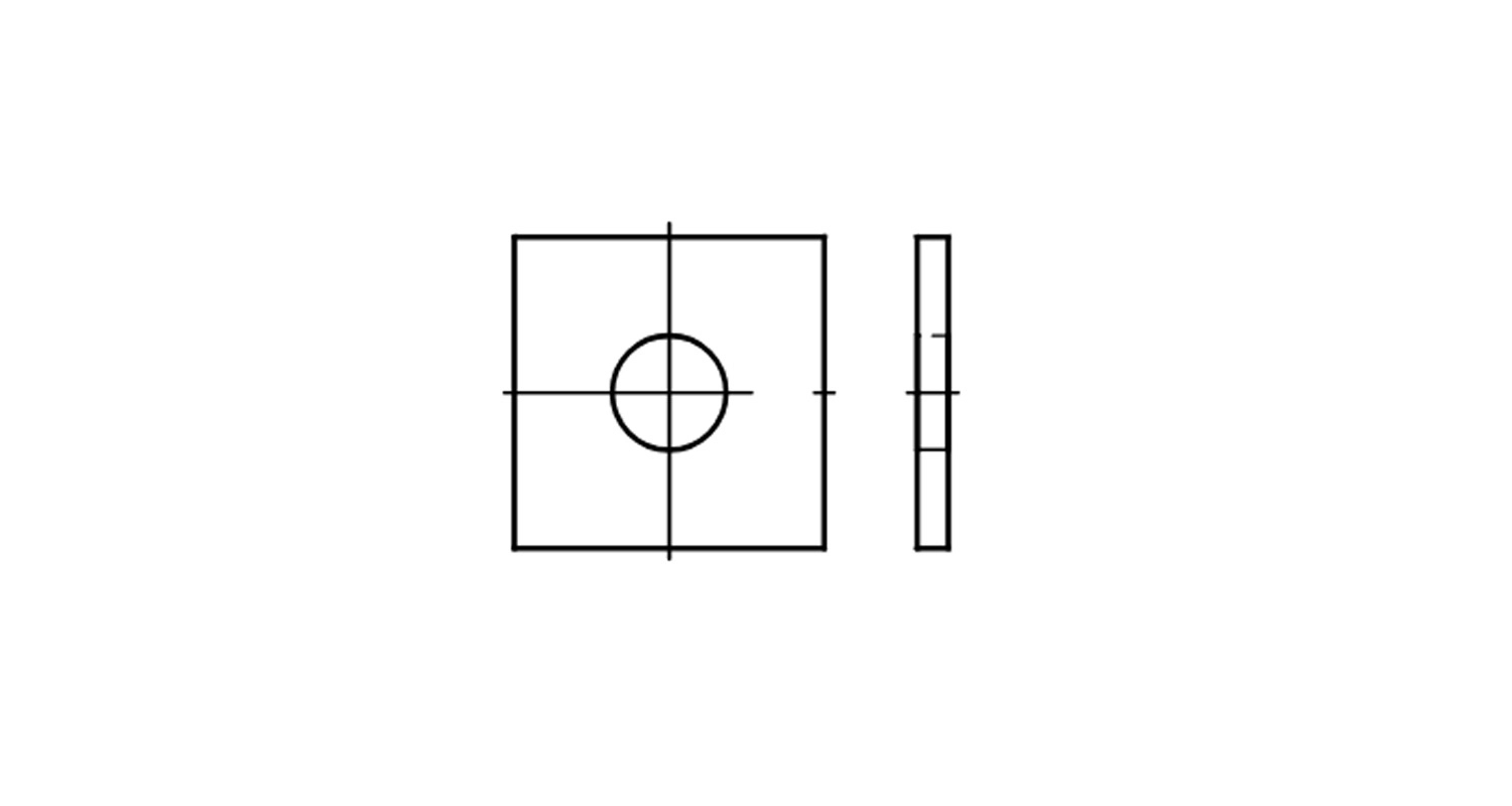 DIN 436 Steel Square Washer креслення