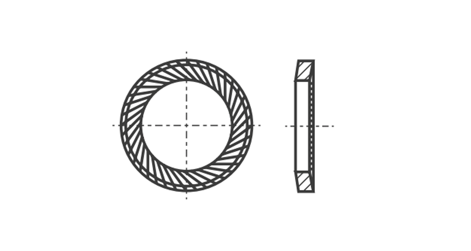 AN 132 VS steel lock Washer Schnorr креслення