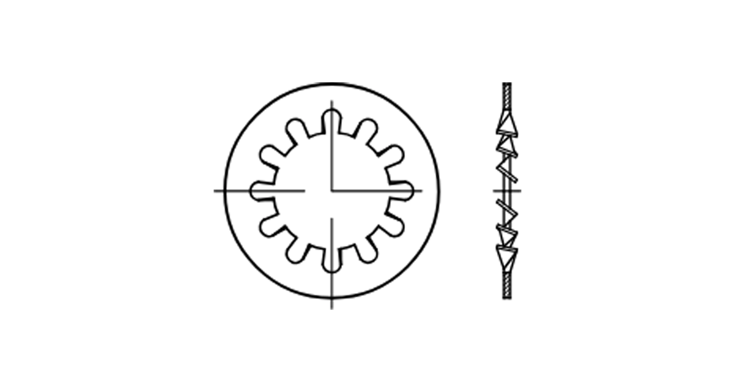 Washer DIN 6797-J M14 zinc S креслення