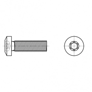 Screw ISO 14583 M2x6 4,8 zinc TX6 креслення
