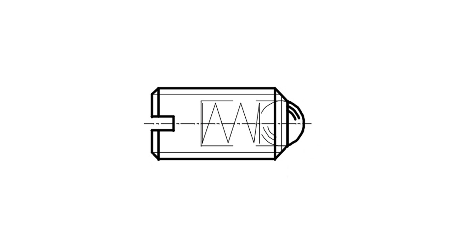 AN 420 steel set Screw with straight slot and ball креслення