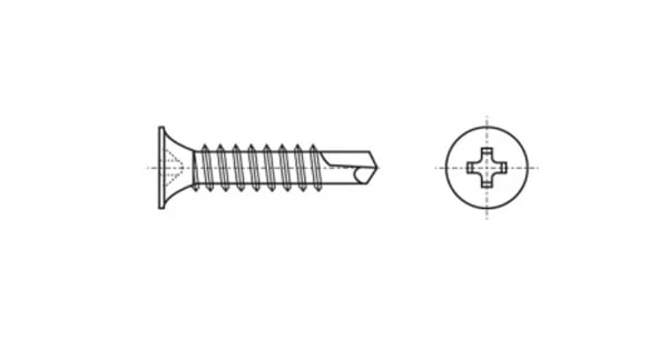 Countersunk head screw with drill bit DIN 7504 O