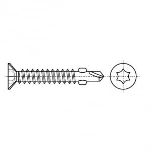 DIN 7504-P Саморіз з потайною головкою і буром
