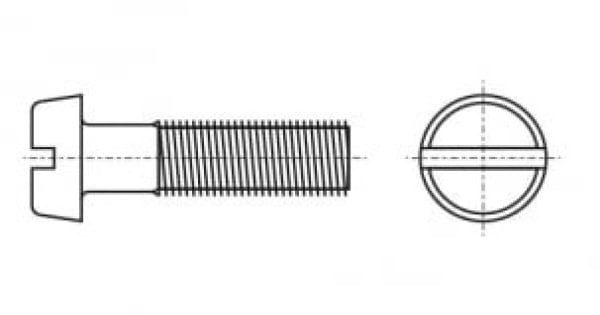 GOST 1491-80 Semi-circular head screw with straight slot