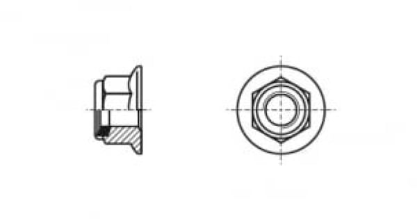 ISO 12125 Self-locking nut with flange