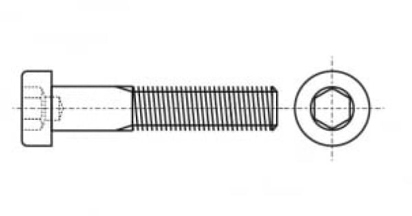 Bolt with cylindrical head and socket head DIN 6912 