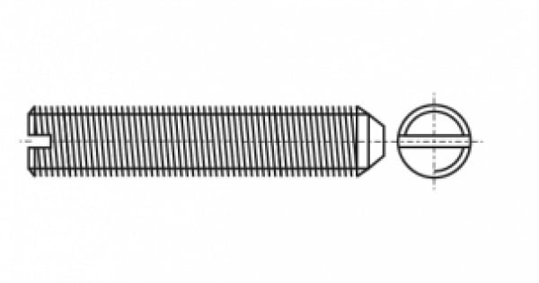 Gewindestift mit geradem Schlitz und kegeligem Ende PN 82273 