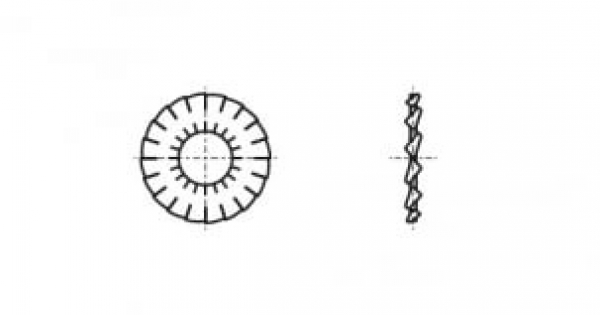 Gezahnte Sicherungsscheibe DIN 6798 D 