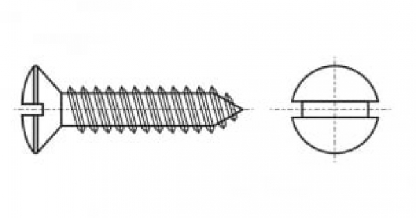 Linsensenkkopfschraube mit geradem Schlitz DIN 7973 