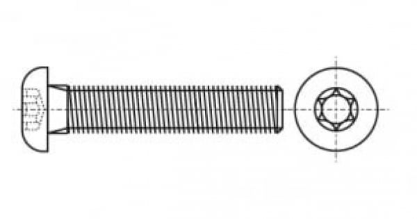  ISO 7380-1 Болт із напівкруглою головкою під torx