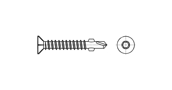 Frässchraube mit Senkkopf und Bohrer ISO 15482