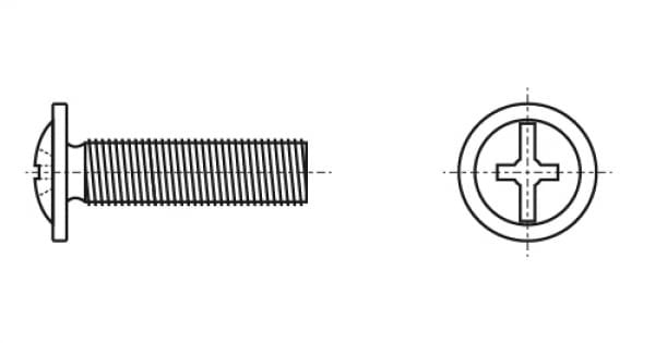 Semi-circular head screw with press washer DIN 967