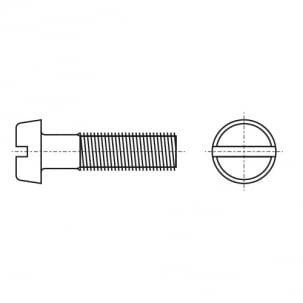 GOST 1491-80 Semi-circular head screw with straight slot