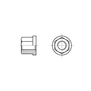 High hex nut with flange DIN 6331