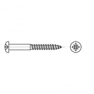 Semi-circular head screw with cross slot DIN 7996