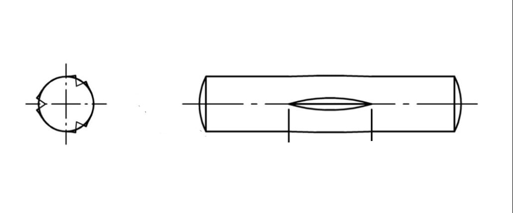 EN ISO 8742 Cylindrical pin with central notch