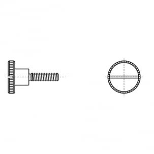 Knurled screw with straight slot DIN 465