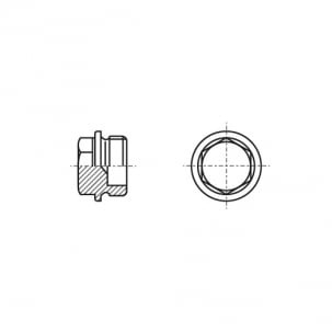 Threaded plug with hexagonal head and flange DIN 7604