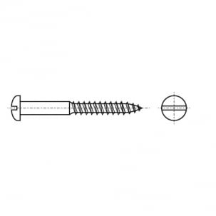 Semi-countersunk head screw with straight slot DIN 95