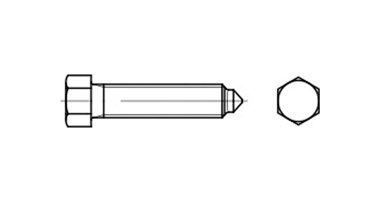 Hexagonal head bolt with tapered end DIN 564 B