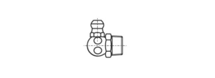 DIN 71412 CS Пресмаслянка самогвинтова кутова 90