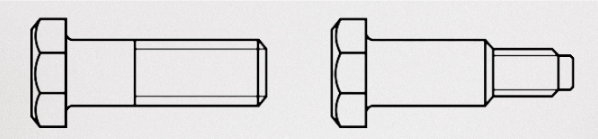 The shape of the shaft of the bolts